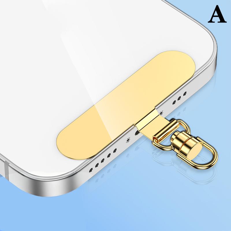 Steel Phone Lanyard Gasket Patch Anti-Lost Anti Fall Mobile Phone Rope Card Metal Clip Strap Hang Cord Tab Accessories