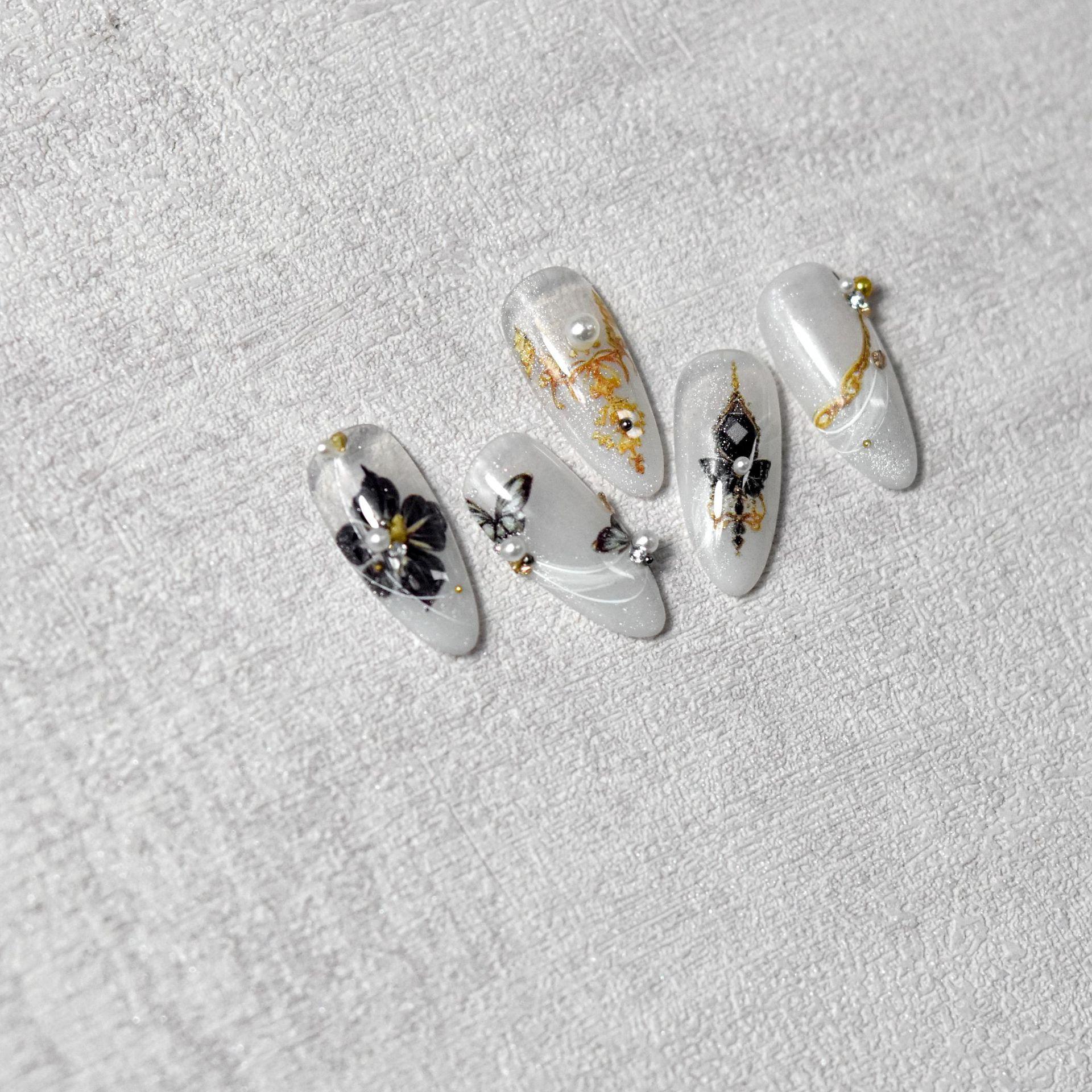 Рельефные наклейки для ногтей «Ночная бабочка» Декоративные креативные наклейки своими — фото 6