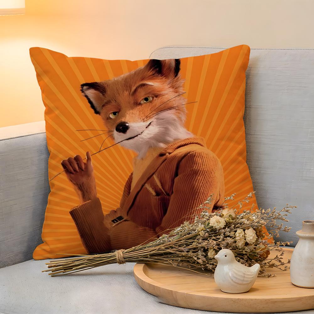 Cushion Cover  Linen  SkinFriendly Soft Decorative Case for Sofa Home Decor Movie The Fantastic Mr Fox Pillow cover