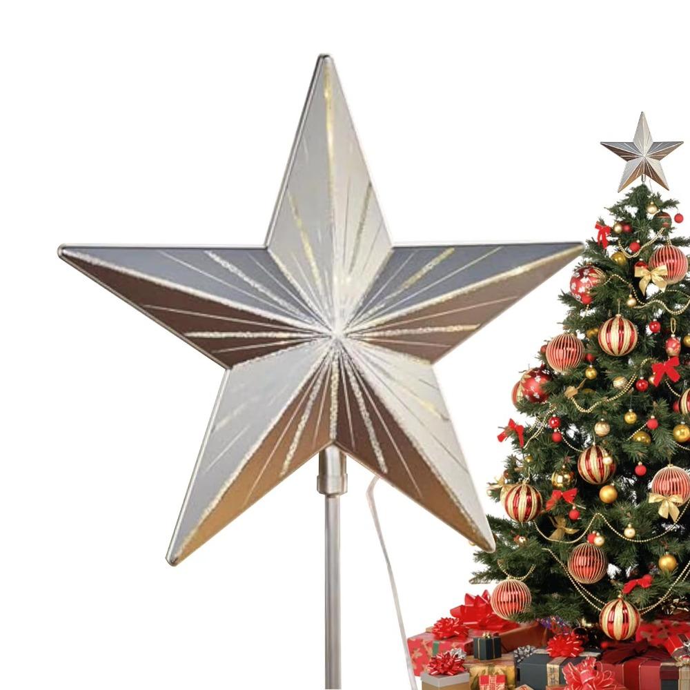Glitzernder leuchtender Weihnachtsbaumspitze Stern Exquisit 32cm Höhe Weihnachtsleuchtbaumspitze Neujahrs Sternennacht Baumspitze