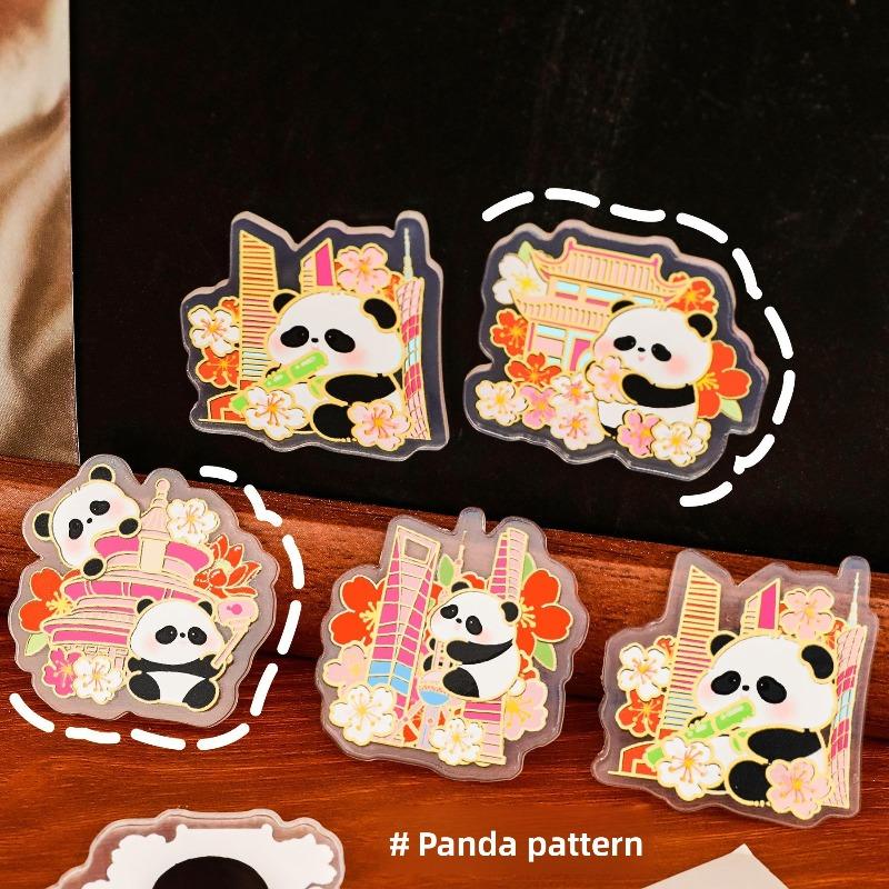 Cute Panda Fridge Magnet Cartoon Magnetic Fridge Decoration Acrylic Sheet Commemorative Small Gift