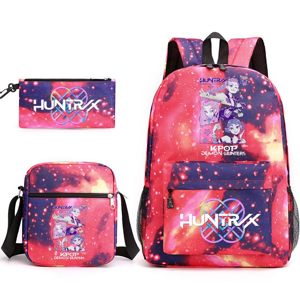 3Pcs/set Anime Cartoon Printed Backpack with Shoulder Bag Pencil Case for Teenager Student Boy Girl School Bag Large Capacity Bookbag Kid Gift Rucksak