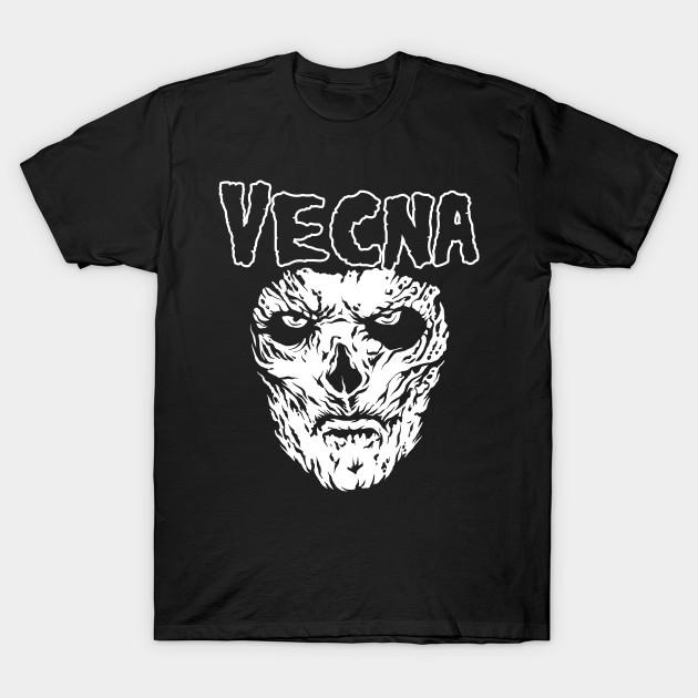 Men Black Print T-shirt Vecna Band Shirt No-Cut Transfer Paper Print Cotton Tshirt L