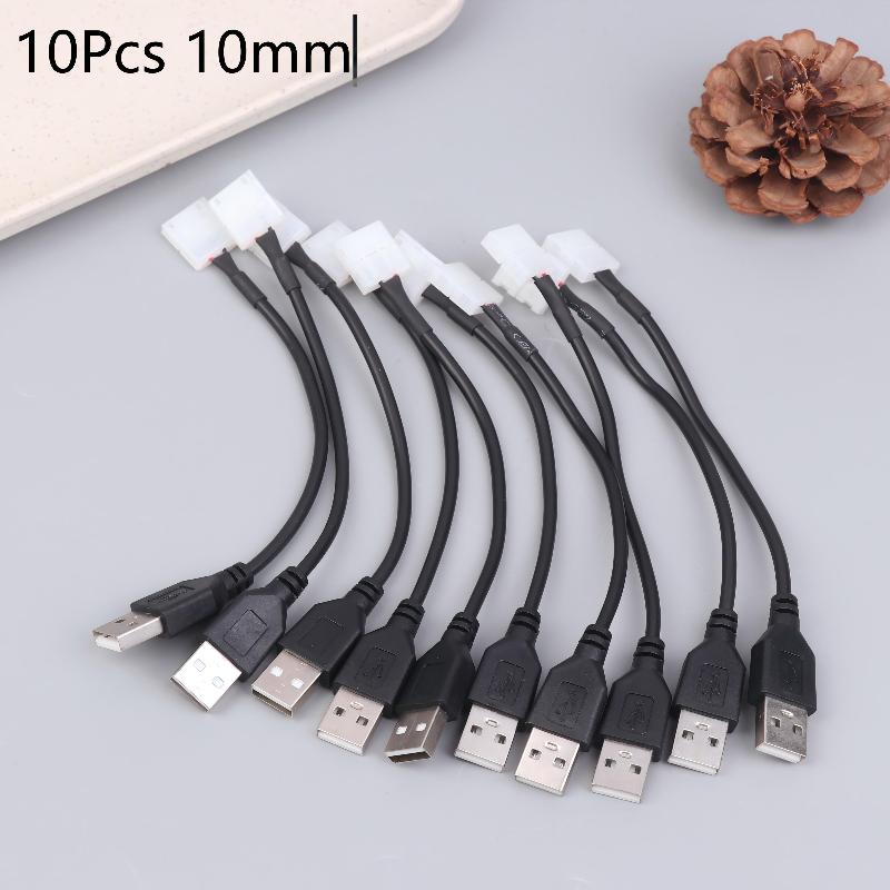 5/10Pcs USB Cable Connector To 2pin 8mm/10mm Free Welding LED Strip Connector LED Ribbon Strip Light Adaptor