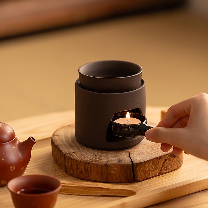 Japanese Style Multifunctional Aromatherapy Candle Burner for Essential Oils, Warm Tea, and Sleep Aroma Bricks with Sandalwood and Agarwood.