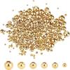 1box 270pcs 6 Style 304 Stainless Steel Beads Round Golden 2~8x2~7.5mm Hole: 0.8~3mm