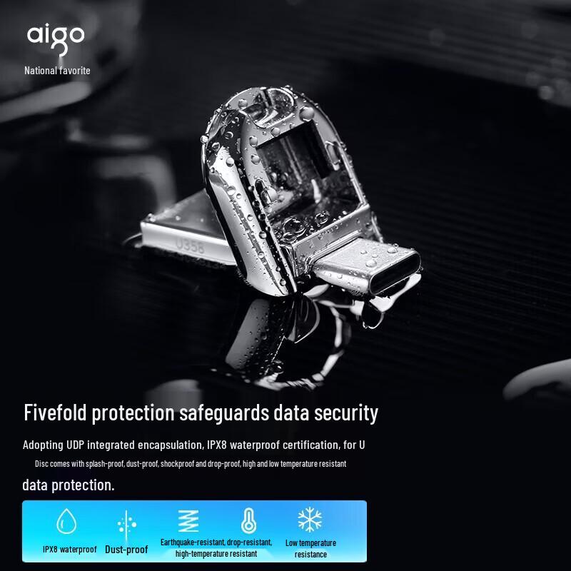 aigo U358 64GB Dual-Interface Type-C USB 3.2 Flash Drive