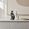 3D Printed Cat Figurine, Modern Geometric Cat Sculpture, Minimalist Art Decor for Entryway Desk Shelf, Cat Lover Home Gift
