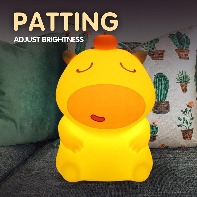 Capybara Lulu Night Light Cute Led Silicone Sensing Pat Lamp Room Decoration Usb Charging Indoor Atmosphere Lamp Children Gift