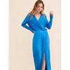 FP Cool Silk-like Back Waist Cut Out Cut Hidden Hook V Neck Long Sleeves and Ground Dress USD 168