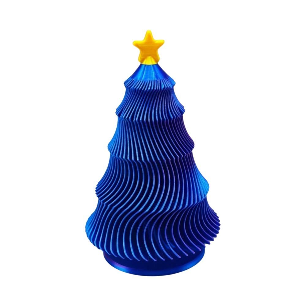 Plastic Rotatable Wave Christmas Tree Colorful Christmas Fidget Toy Office