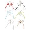 Fashionable PU Leather Bows Keychain with Heart Pendant Ornament Bag Accessories for Wommen Keychain Decoration