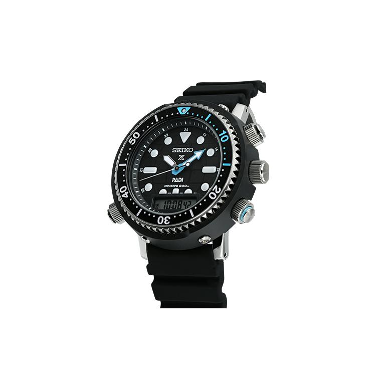 Seiko Solární pohon Silikonový řemínek Hodinky Pánské hodinky Černý ciferník SNJ035P1