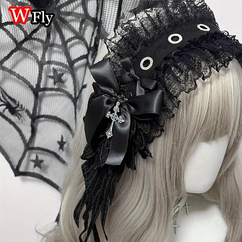 Steampunk Y2K Wing Headwear Bow Headband Lolita Gothic Dark Angel Headwear and Hair Accessories