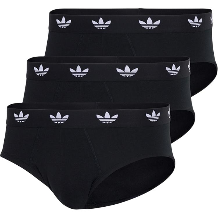 Adidas Originals SS25 Quick-Drying Breathable Fashion Skin-Friendly Logo Underwear 3-Pack Men Underwear Black 4AR001-000
