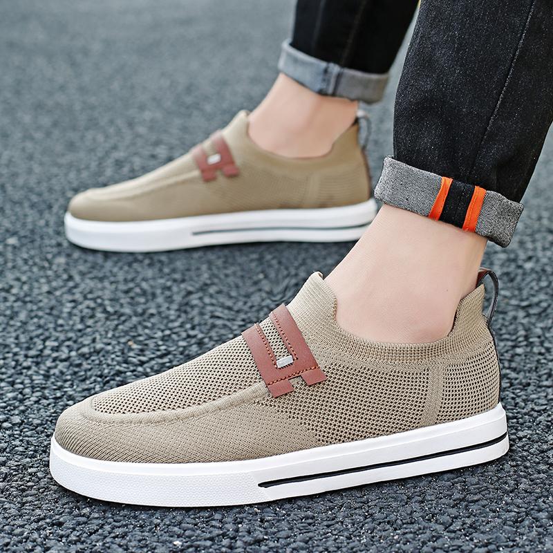 46 Large Size Breathable Flying Mesh Casual Shoes a New Style of Slip-on Board Shoes Students Non-slip Wear Sports Shoes