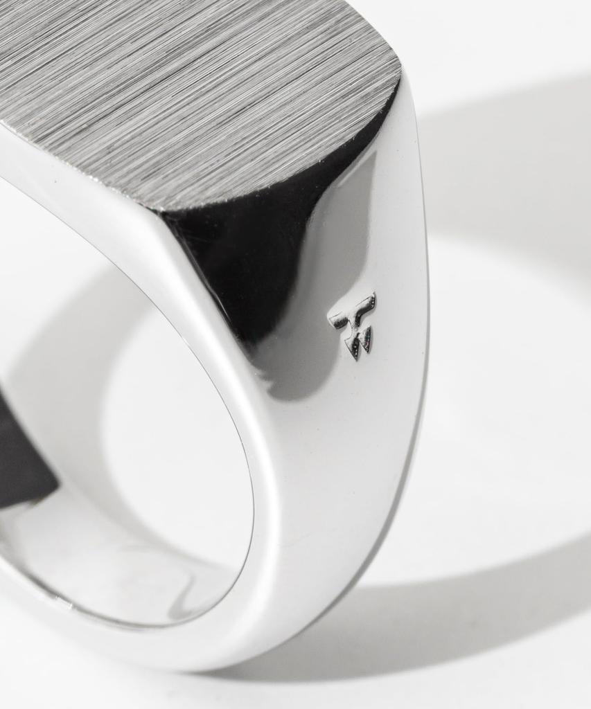 Tom Wood Kay Ring Satin Ring Recycled Sterling Silver 925 Recycled White Rhodium Brand 52 Japanese Size 12 100568, / Plated, Silver, Size /