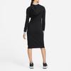 Nike Hooded Slim Fit Long Sleeve Dress Women Dresses Black Dark-Gray Dark-Smoke-Gray DD5091-010