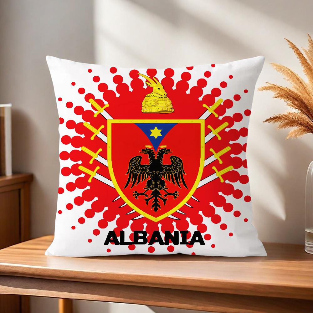 Comfortable Soft Pillow Case for Sofa A-Albania Flag Living Room Home Office Decor and Protective Covers