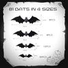 Bats Halloween Wall Decor - 81 Pcs Reble 3D PVC Decorative Wall Bats with Double-Sided Adhesive