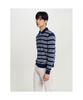 Binpolmen Multi-Stripe Collared Neck Knit Navy