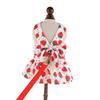 Lovely Strawberry Print Pet Dress Harnesses Holiday Washable Pet Costume with Bowknot and Matching Leashes