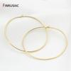 14K Gold Plated 40mm Round Beading Earrings Hoops High Quality Brass Metal Circle Earring Findings DIY Jewelry Making Supplies