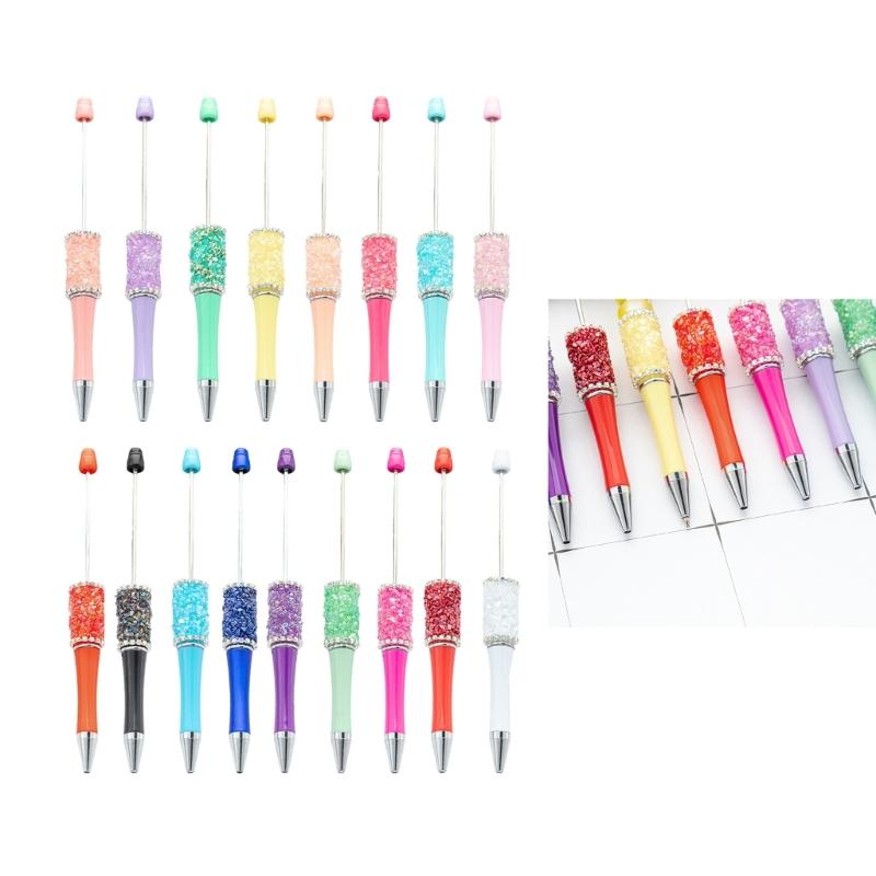 Beadable Ballpoint Pen Rhinestones Ballpoint Pen Funny Writing Pen for Boy Girl Kid Class Reward Birthday Party Favor