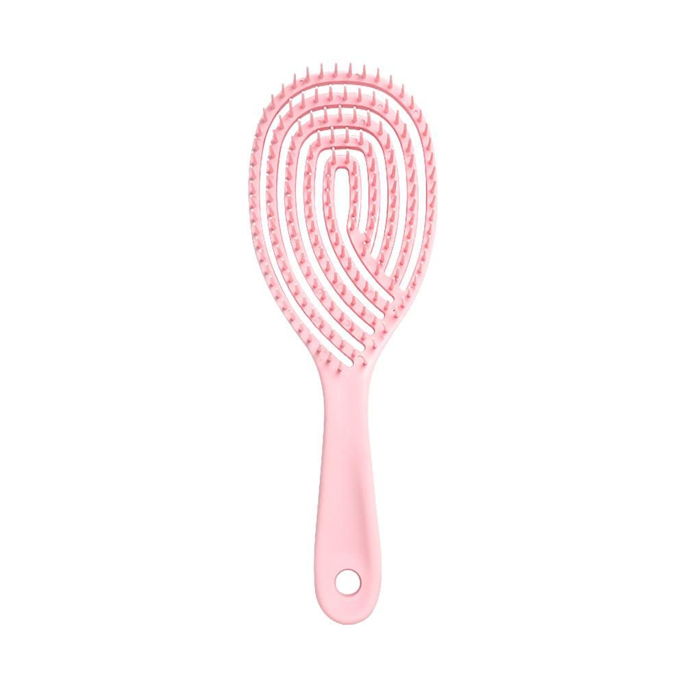 

1pc Hollow-Out Vent Hair Brush (Breathable Air Cushion Design) - Wide Tooth Anti-Static Scalp Massager for Travel & Home Use рожевий