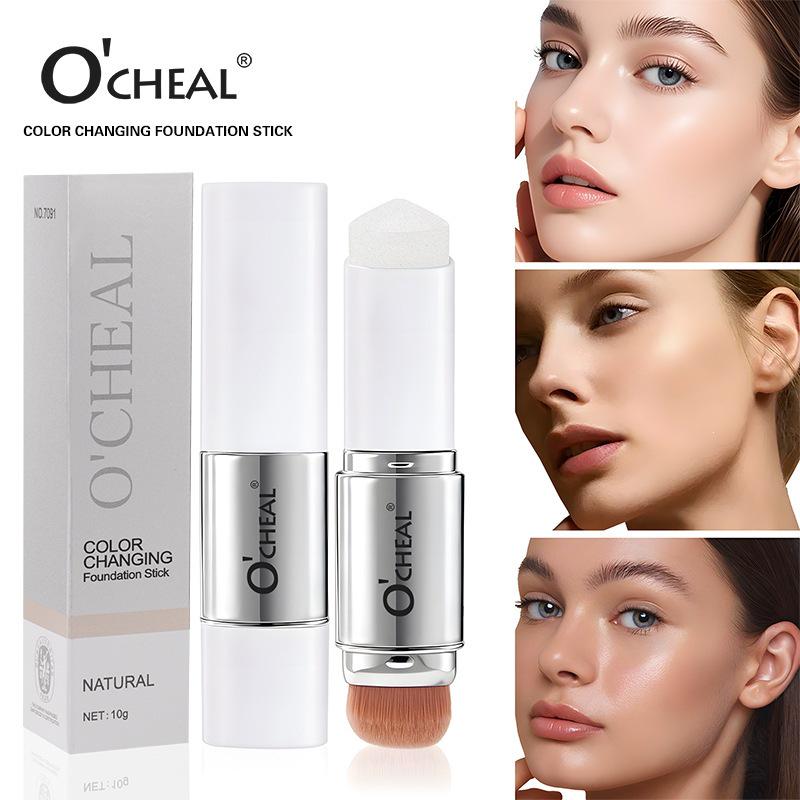 OCHEAL Stick Fondotinta e Correttore Full Coverage che Cambia Colore con Pennello