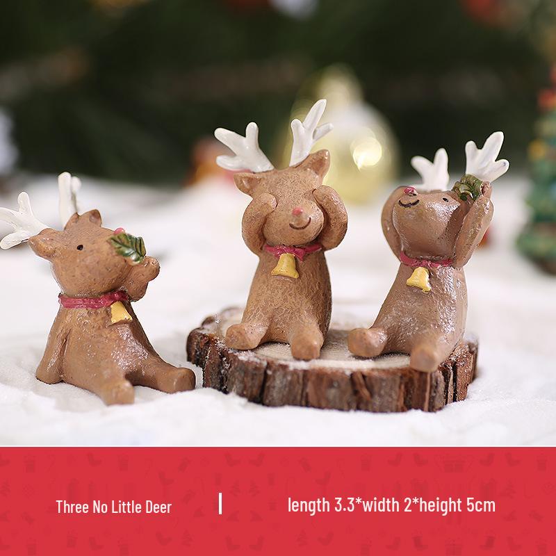 Resin Santa Claus & Animal Christmas Ornaments for Home Decoration