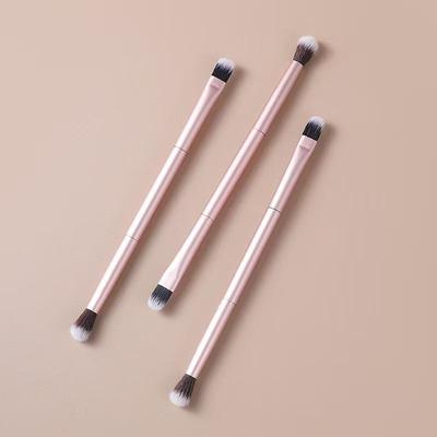 All-Aluminum Dual-Ended Makeup Brush: Nose Shadow & Blending, Multi-Functional Eyeshadow Brush, Portable.