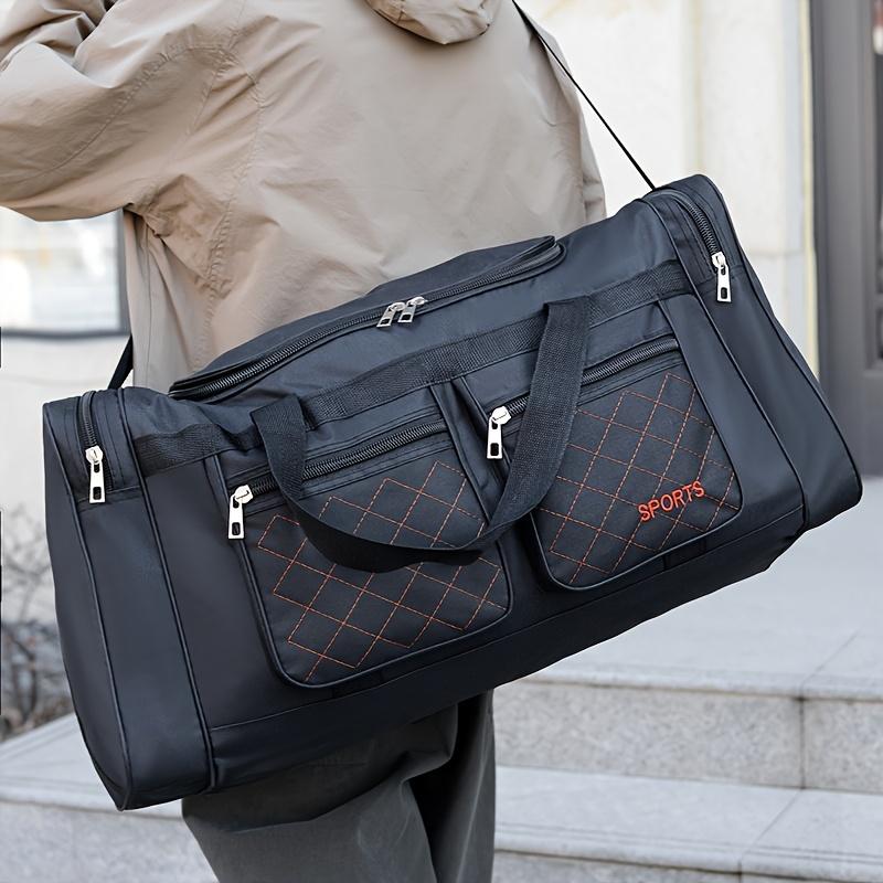 

Foldable Oxford Fabric Duffle Bag for Large Capacity Gym Travel Tote Minimalist Sports Weekender Bag with Shoulder Strap чёрный