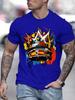 Colorful Graffiti Crown Graphic Unisexs T Shirt Street Splash Paint Art Short Sleeve Crew Neck Cotton Tee Urban Casual Top