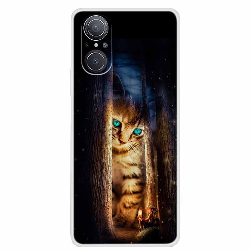 For Huawei nova 9 SE Case Nova9 Clear Soft TPU Silicone Cats Back Cover for Huawei Nova 9SE Case Nova9SE Funda Shockproof Coque
