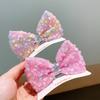 Children's color sequined three-dimensional bow hairpin girl cute princess top clip hair accessories