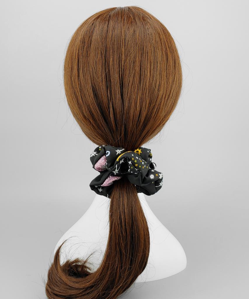 Maia Milky Way Star Jacquard Hair Scrunchie-Pink