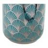 Vase - Design Oriental - Turquoise - Porcelaine - 41,5 Cm - Finition Chromée