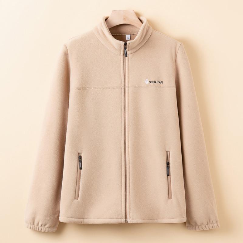 Mom's New Granular Fleece Jacket, Spring and Autumn Fleece Thickened Warm Cardigan, Medium and Old Women's Top