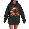 Women's Casual Comfortable Long-Sleeved Christmas Letter-Printed Warm Hooded Crew-Neck Sweatshirt