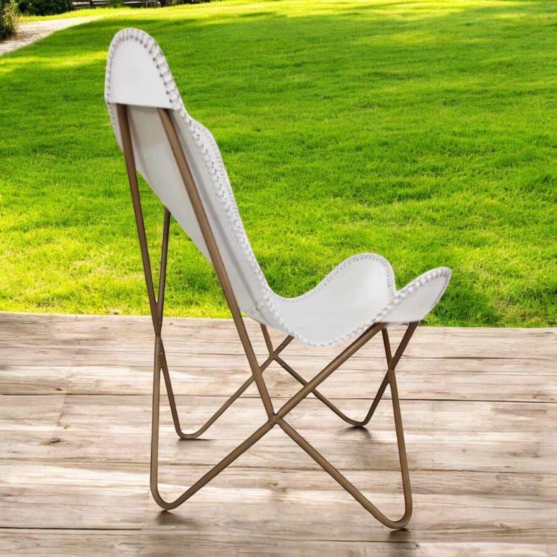 Luxurious Butterfly Leather Chair | Rustic Vintage Leather Lounge Chair | Perfect for Modern or Bohemian Spaces