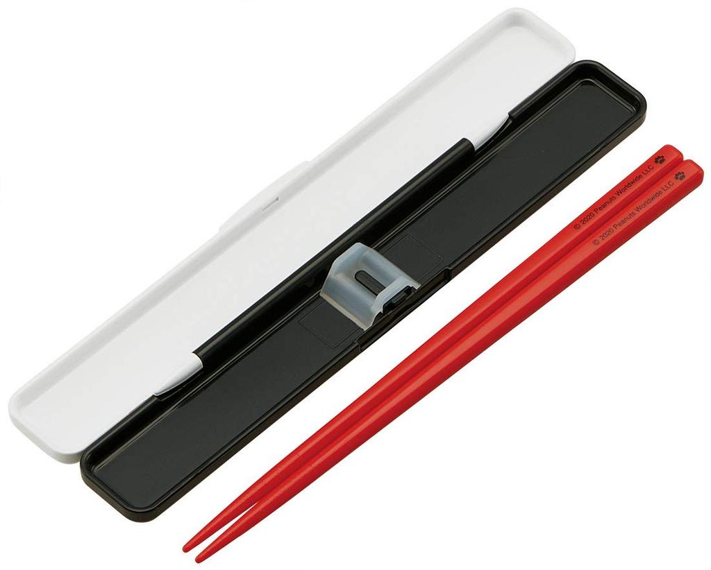 Skater Chopsticks and Chopstick Case Silver Ion Snoopy Made In ABC3AG Set, 18cm, Ag+ Antibacterial, Face, Peanuts, Japan,