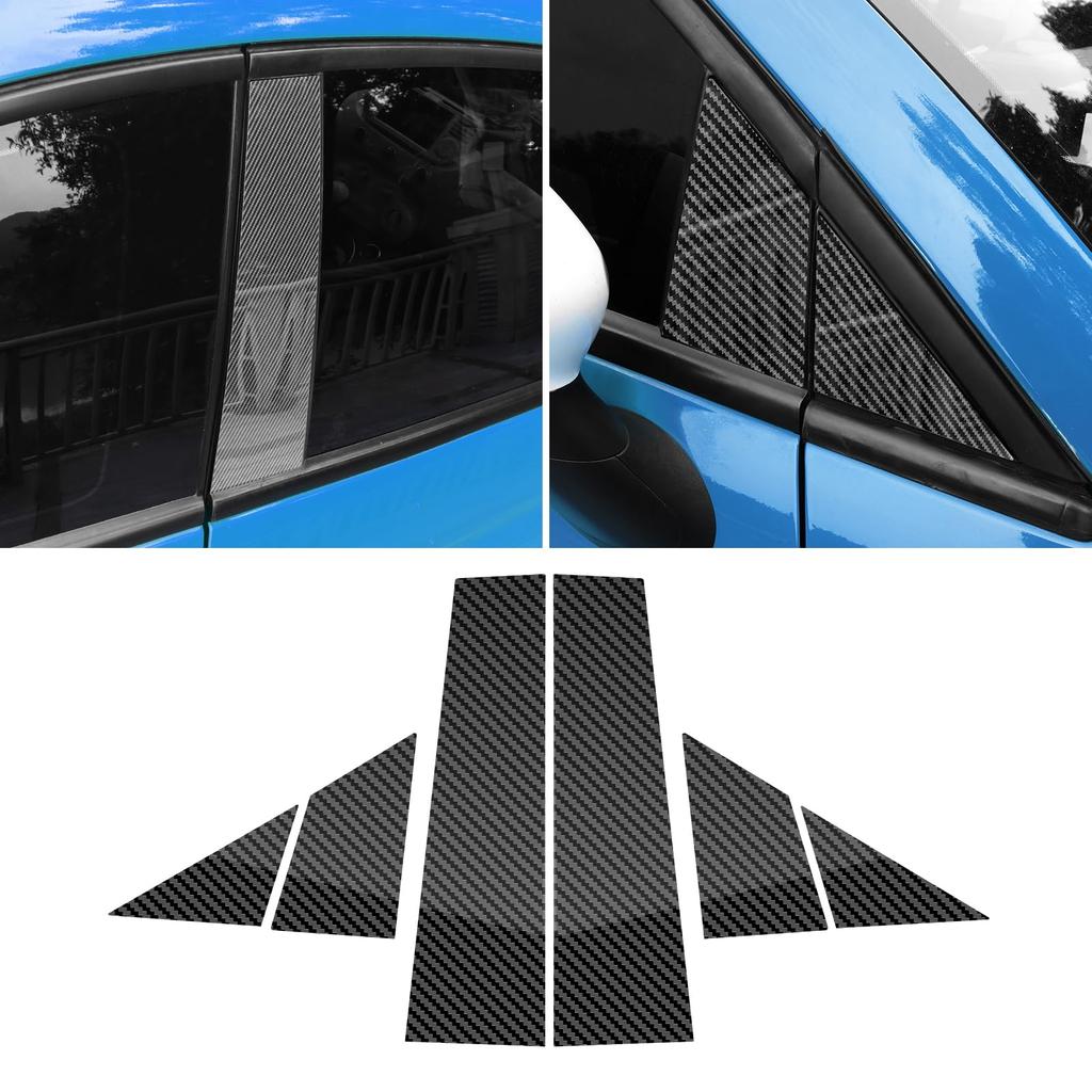 KUNGKIC Fiat 500 Abarth 595 Dedicated Genuine Side Visor Protective Cover Pillar Garnish Prevents Scratches and Stylish Exterior 6 Pieces Fiber / -