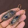 Sodalite Handmade Copper Wire Wrap Jewelry Earring 2.87 Q4i09