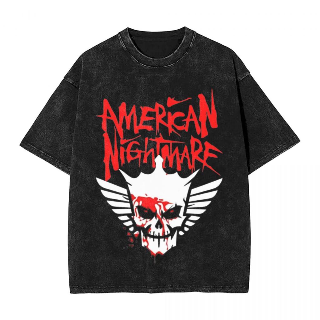 Retro Cody Rhodes Vintage Washed Tshirt Men Cotton Tops Shirts Retro Crewneck Short Sleeve