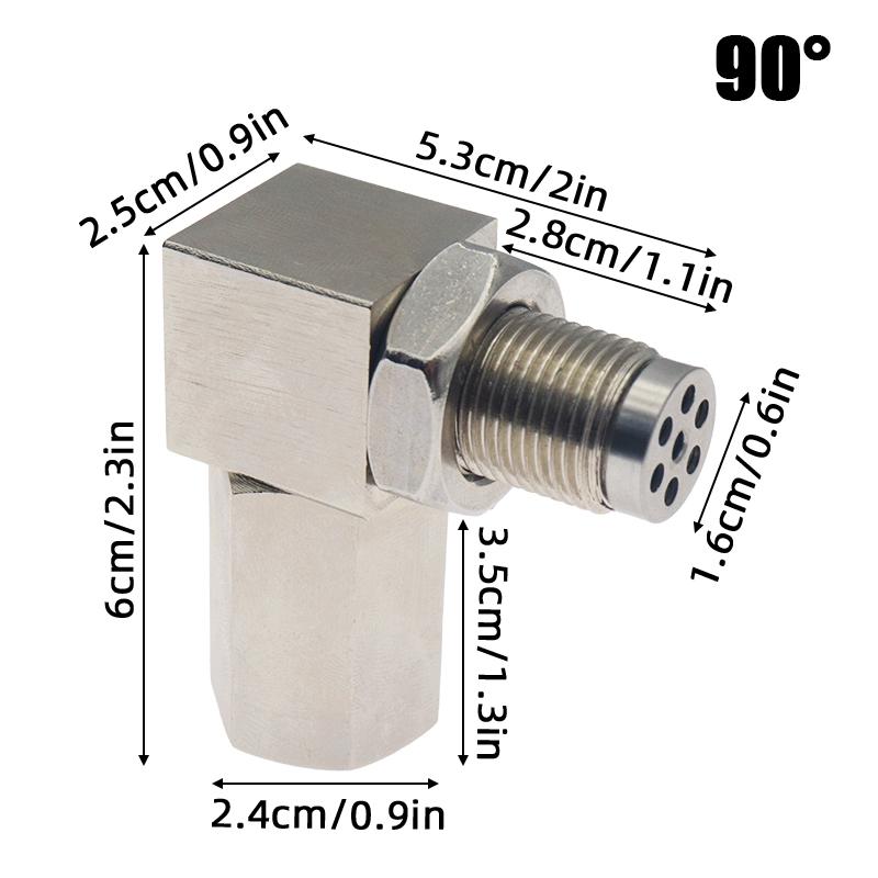 0/45/90 Degree Extender Oxygen Sensor Extender Catalytic Converter Universal M18X1.5 O2 Oxygen Sensor Connector Accessories