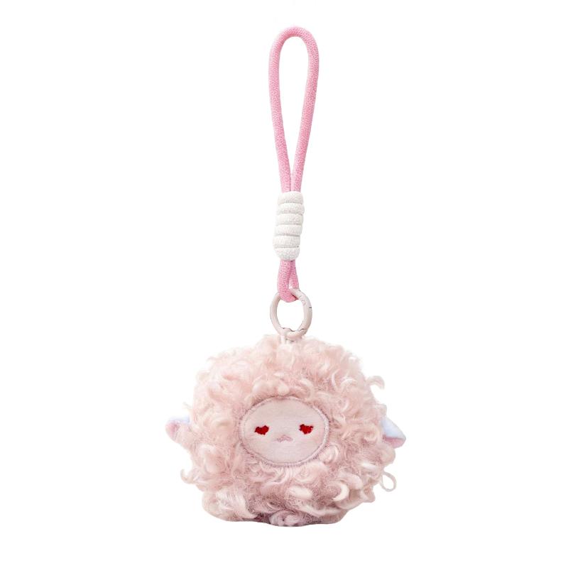 Kawaii Plush Curly Sheep Keychain Cute Soft Stuffed Doll Bag Pendant Key Holder Backpack Hanging Decoration Birthday Gifts