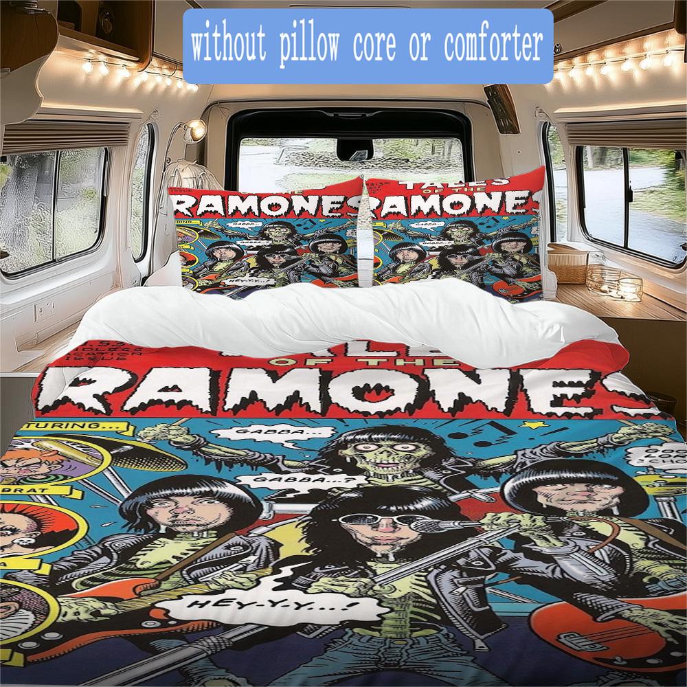 Ramones: Strange Talk Pattern Bedding,Quilt Set Quilt Cover Pillowcase Home Birthday Gift (1*duvet cover+2*pillowcase,without core)ZSJT0917075