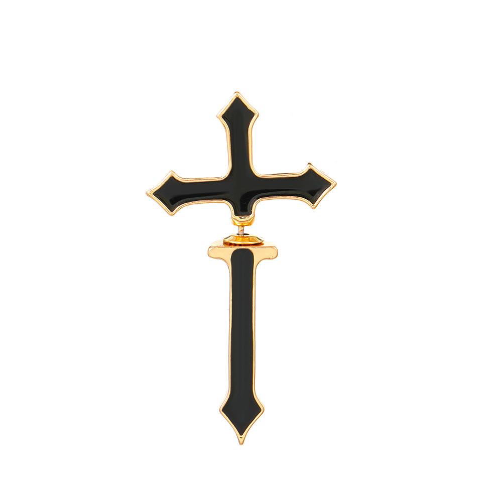 Vintage Dark Gothic Kinitial Sword Earrings For Women Men Blade Piercing Earring Ear Jacket Punk Goth Halloween Jewelry Gift
