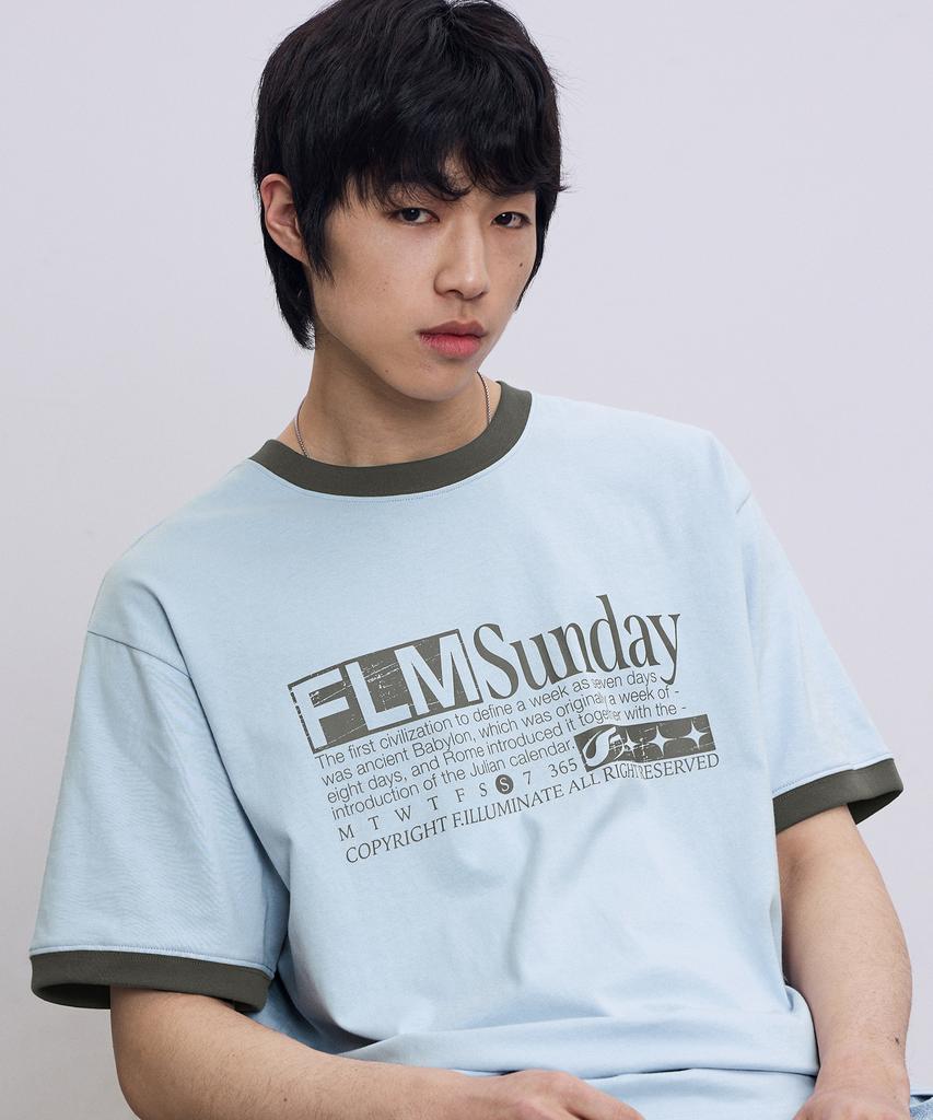 FILLUMINATE Flm Sunday Ringer T-Shirt - Sky Blue